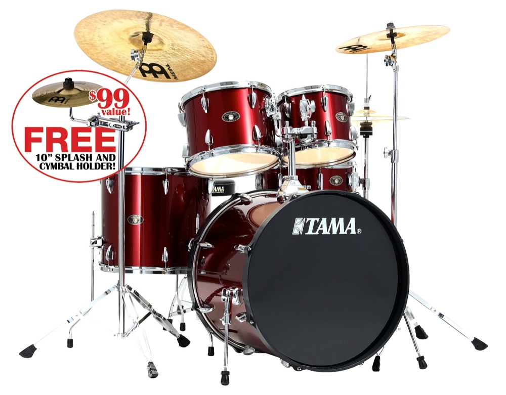 Tama Tama IS52KC Imperialstar Accel-Driver Drum Set with Meinl Cymbals - Vintage Red