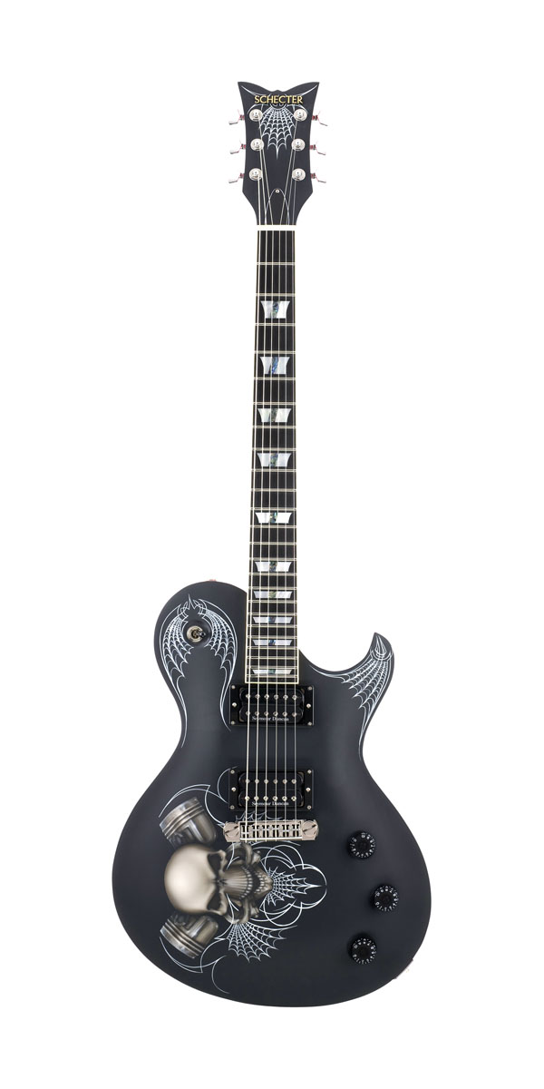 Schecter Schecter SOLO6 Jerry Horton Electric Guitar - Satin Black with Hot Rod Graphic