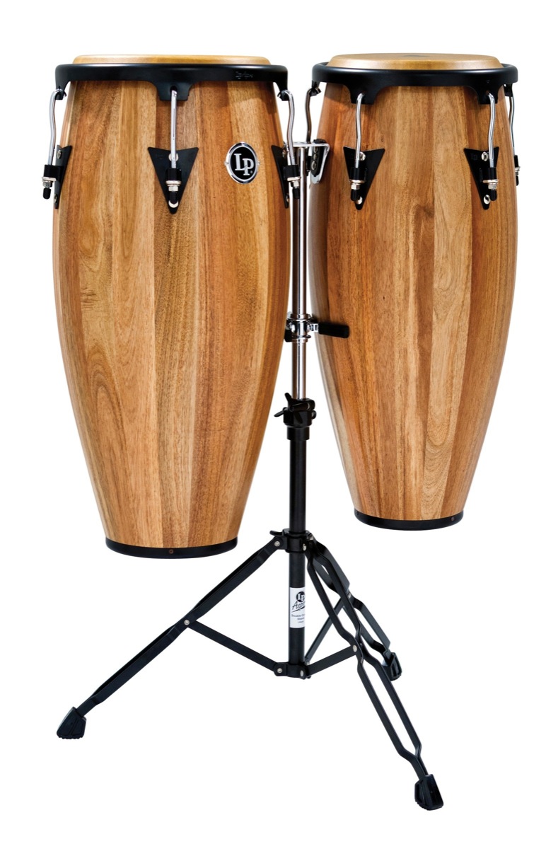 Latin Percussion LP LPA646 Aspire Conga Set w/Stand - Siam Walnut