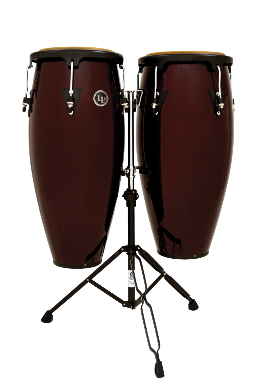 Latin Percussion LP LPA646 Aspire Conga Set w/Stand - Dark Wood