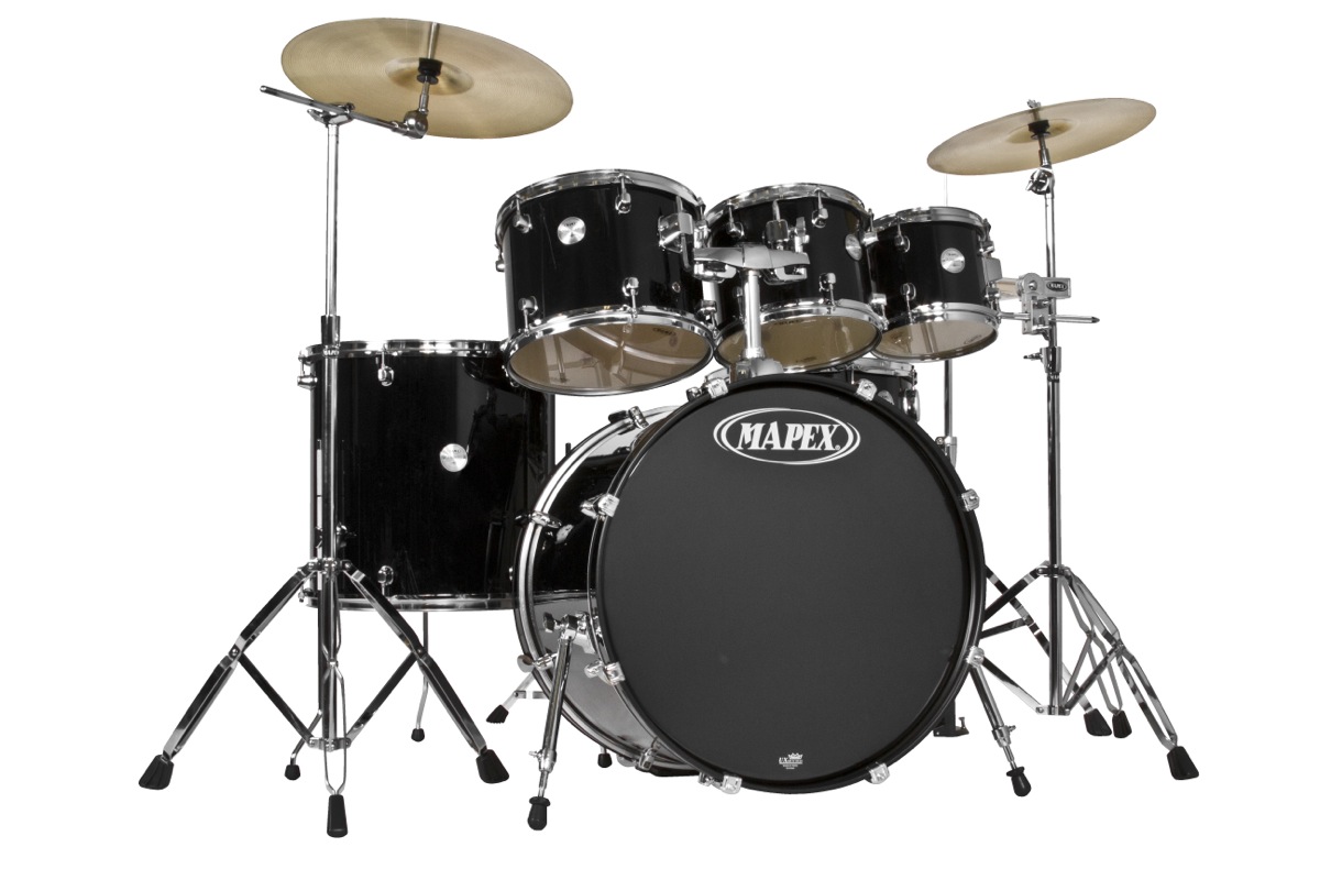 Mapex Mapex VR6295TC Voyager SRO Fully Loaded Drum Kit, 6-Black - Black