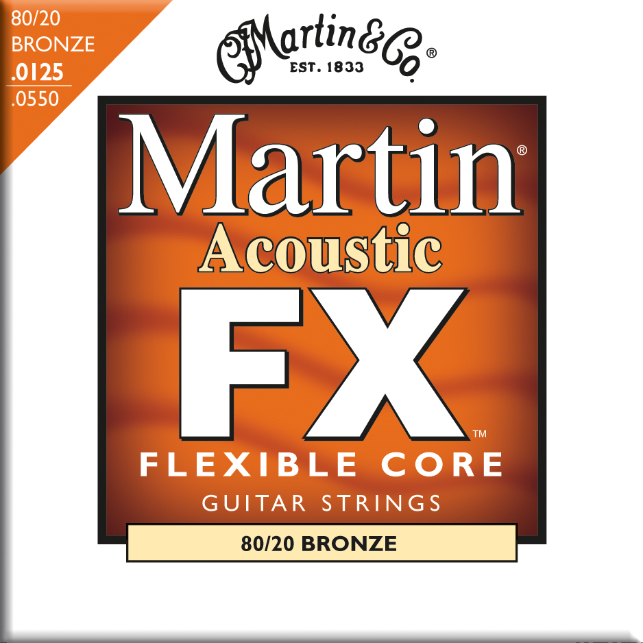 Martin Martin FX Flexible Core Acoustic Guitar Strings, 80/20 Bronze (12.5-55)