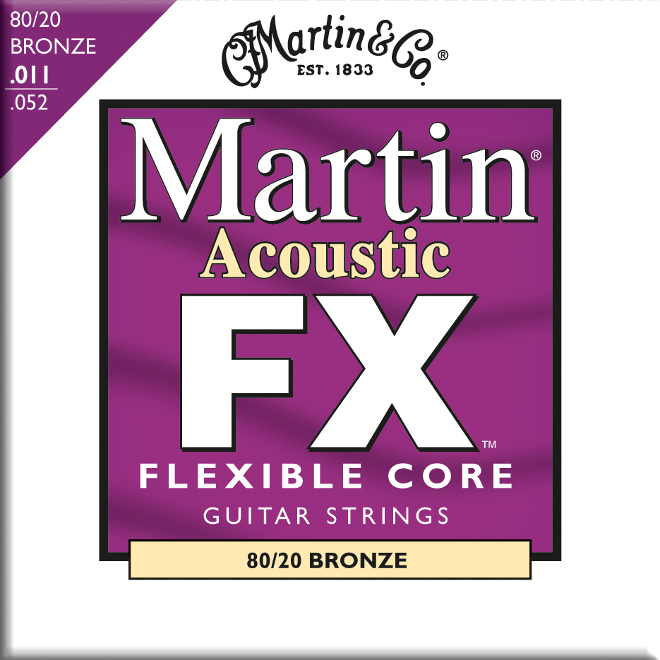 Martin Martin FX Flexible Core Acoustic Guitar Strings, 80/20 Bronze (12-54)