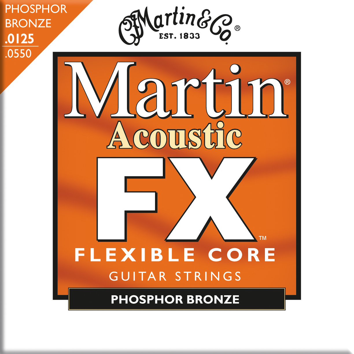 Martin Martin FX Acoustic Guitar Strings, 92/8 Phosphor Bronze (12.5-55)