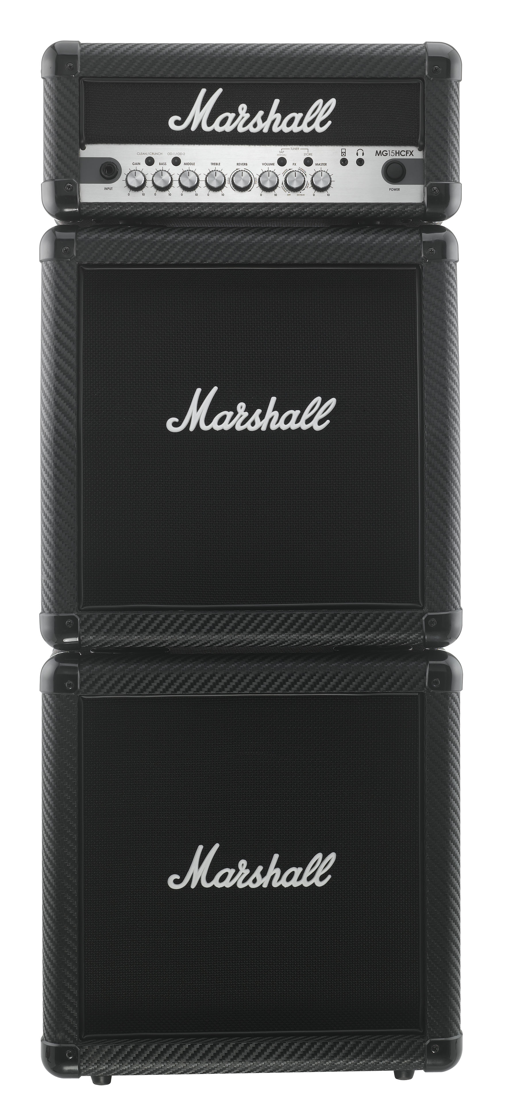 Marshall Marshall MG15CFXMS Carbon Fiber Guitar Amplifier Micro Stack, 15