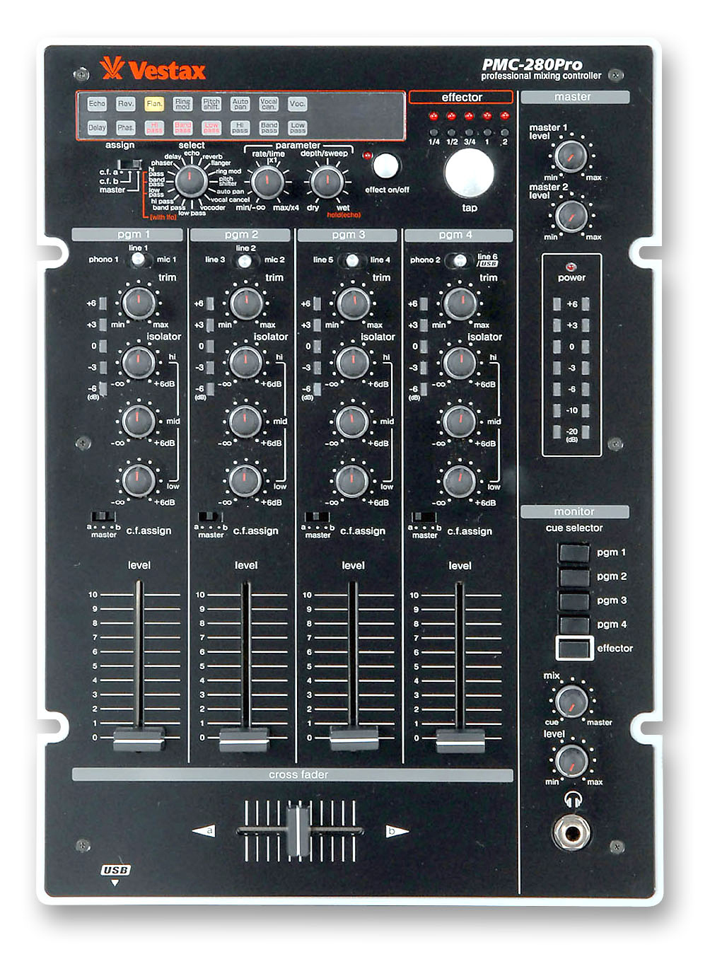 Vestax Vestax PMC-280 DJ Mixer with Onboard Effects (4-Channel)