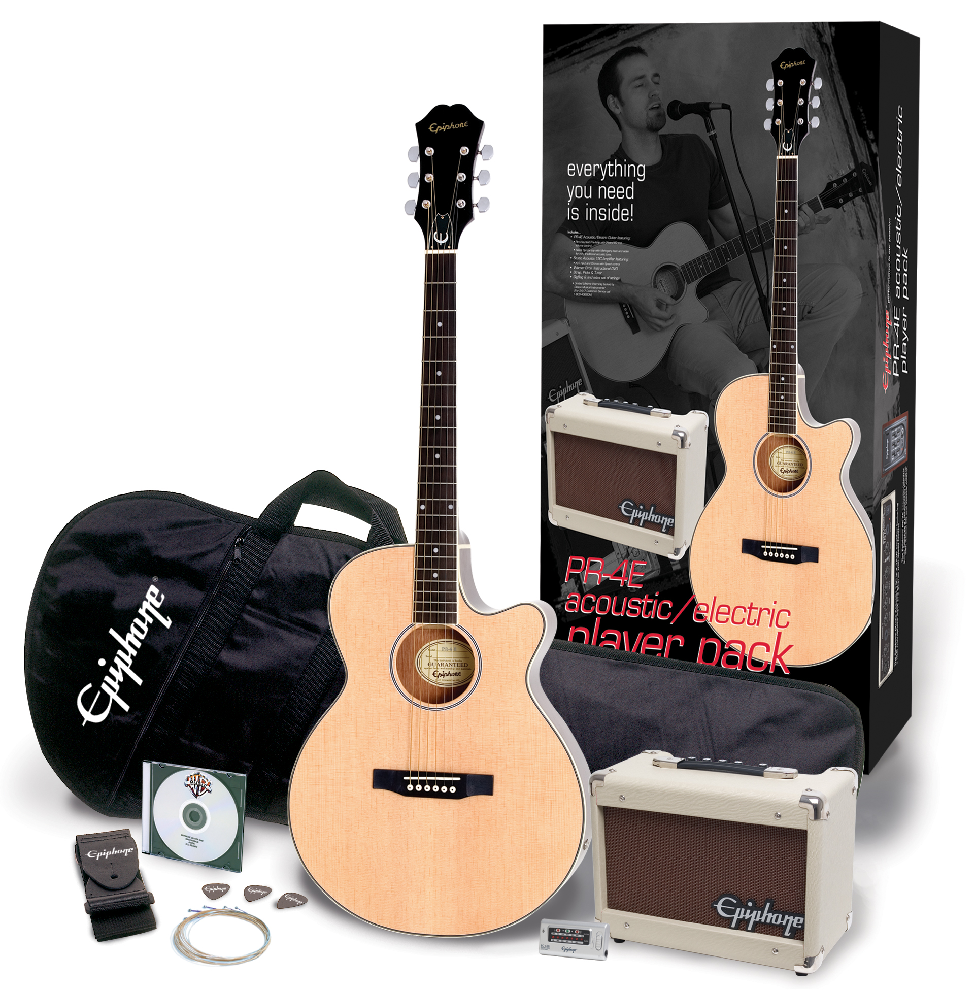 Epiphone Epiphone PR4-E Acoustic-Electric Guitar Player Package - Natural