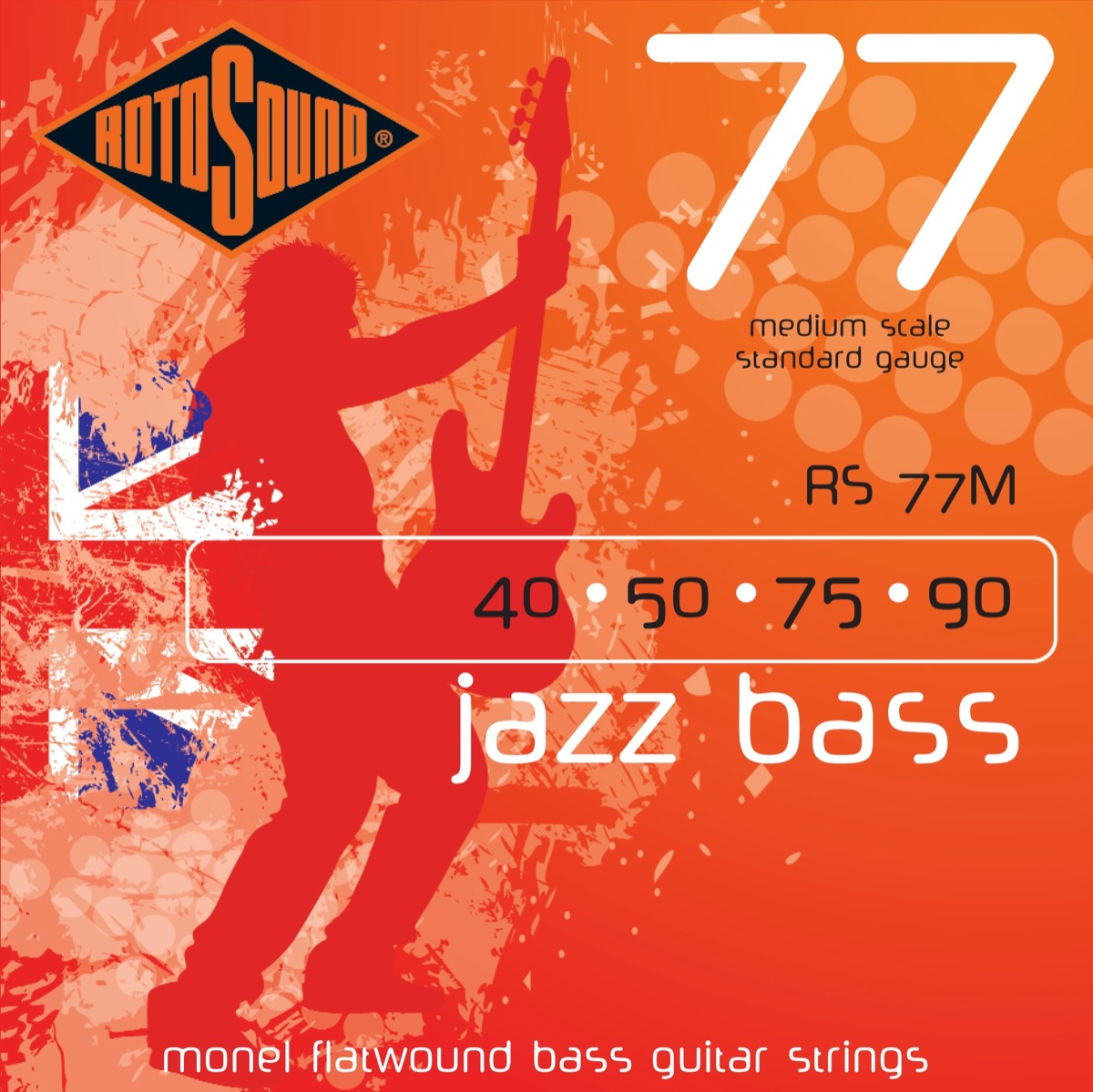 Rotosound Rotosound Jazz Bass 77 Monel Flatwound Electric Bass Strings (40-90)