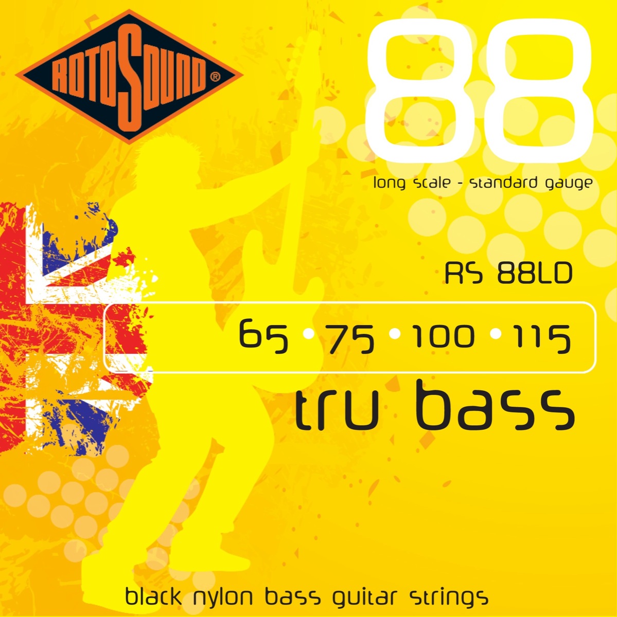 Rotosound Rotosound Tru Bass 88 Black Nylon Flatwound Electric Bass Strings (65-115)