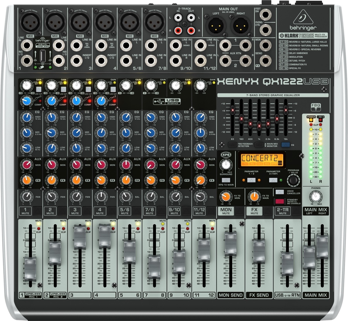 Behringer Behringer QX1222USB XENYX USB Mixer, 12-Channel