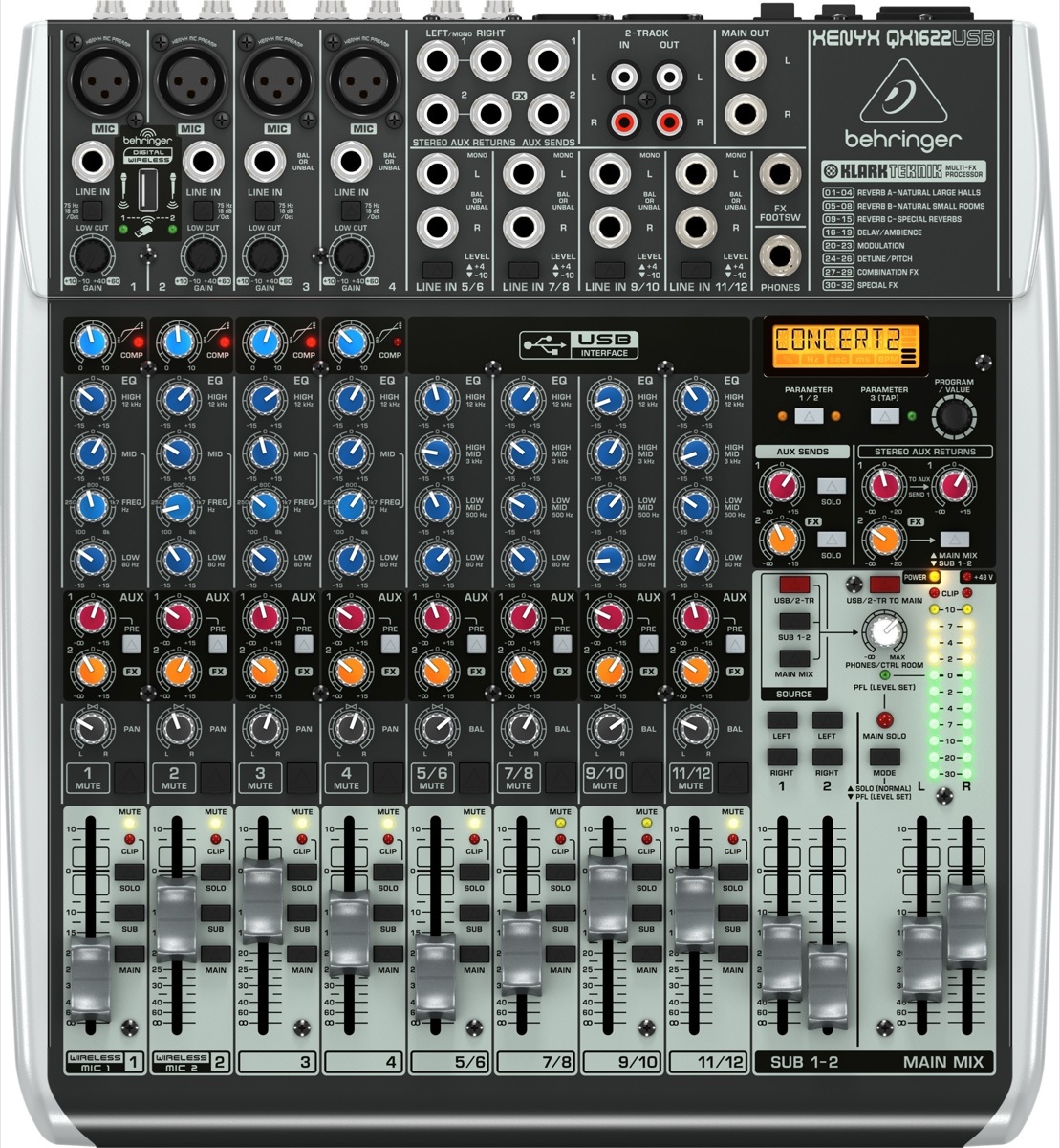 Behringer Behringer QX1622USB XENYX USB Mixer, 12-Channel