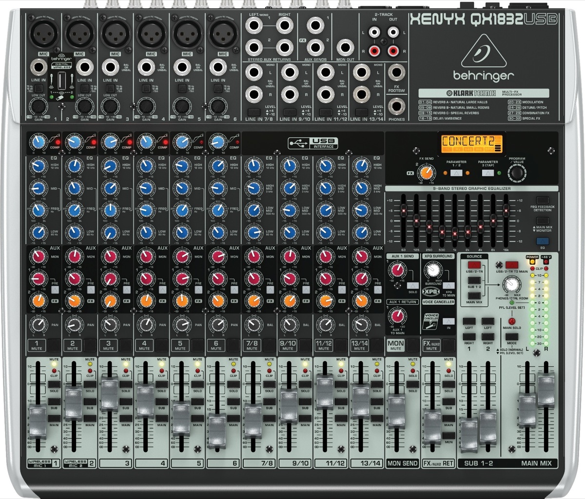 Behringer Behringer QX1832USB XENYX USB Mixer, 14-Channel