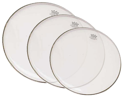 Remo Remo Clear Ambassador Tom Drum Head Pack (Single Ply) (10, 12, and 14 Inch)