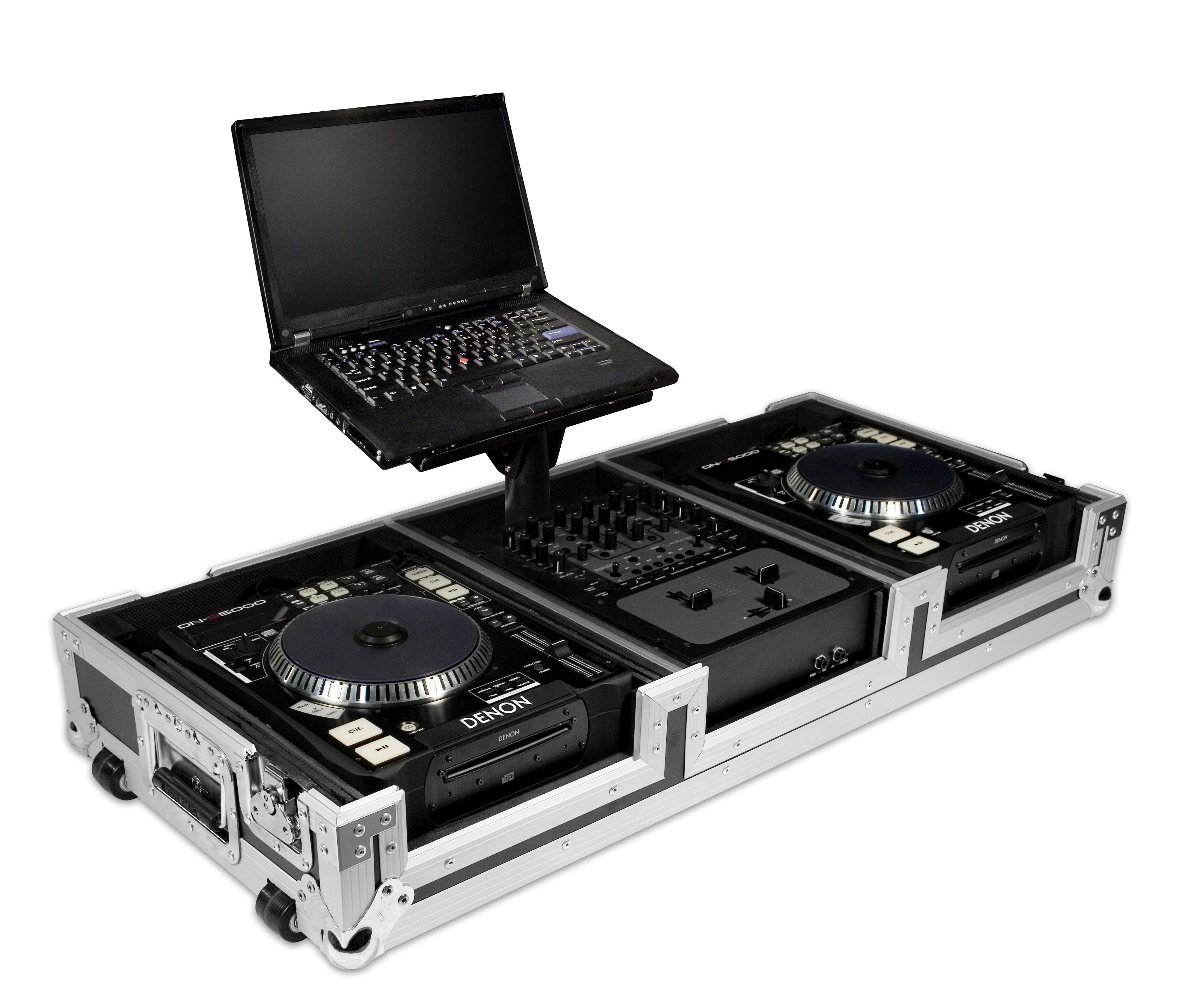 Road Ready Cases Road Ready RRDJCD12WL Rolling DJ Mixer Case with Laptop Stand