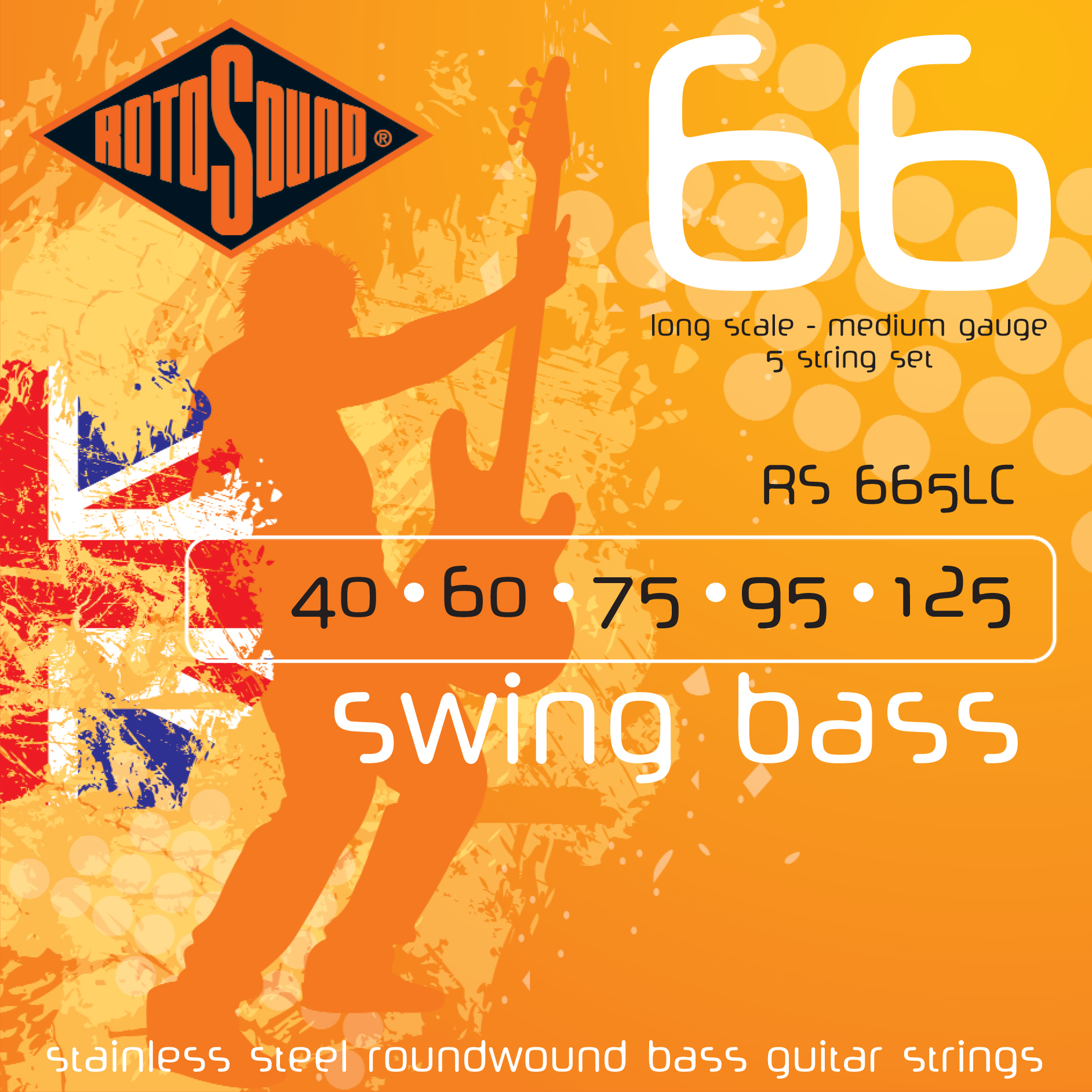 Rotosound Rotosound Swing 66 RS665 5-String Long Scale Bass Guitar Strings (40-125)