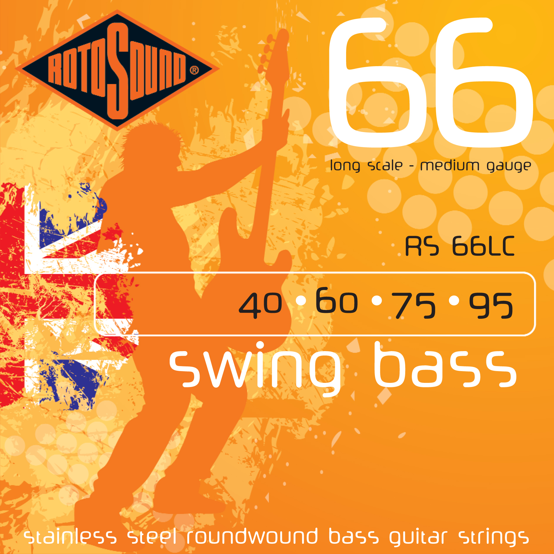 Rotosound Rotosound Swing 66 RS66L Long Scale Electric Bass Guitar Strings (40-95)