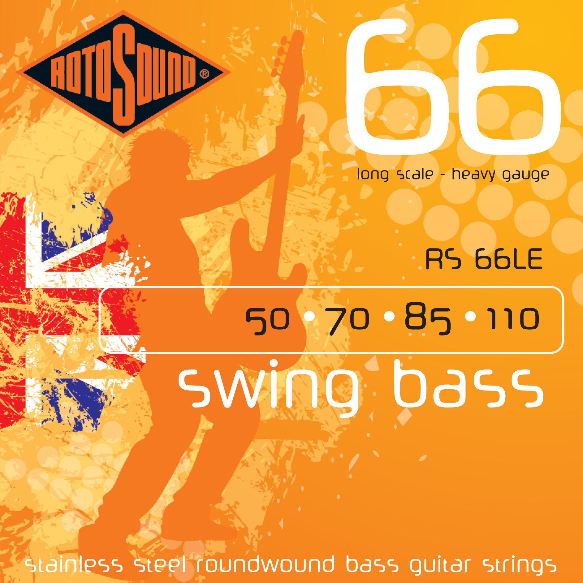 Rotosound Rotosound Swing 66 RS66L Long Scale Electric Bass Guitar Strings (50-110)