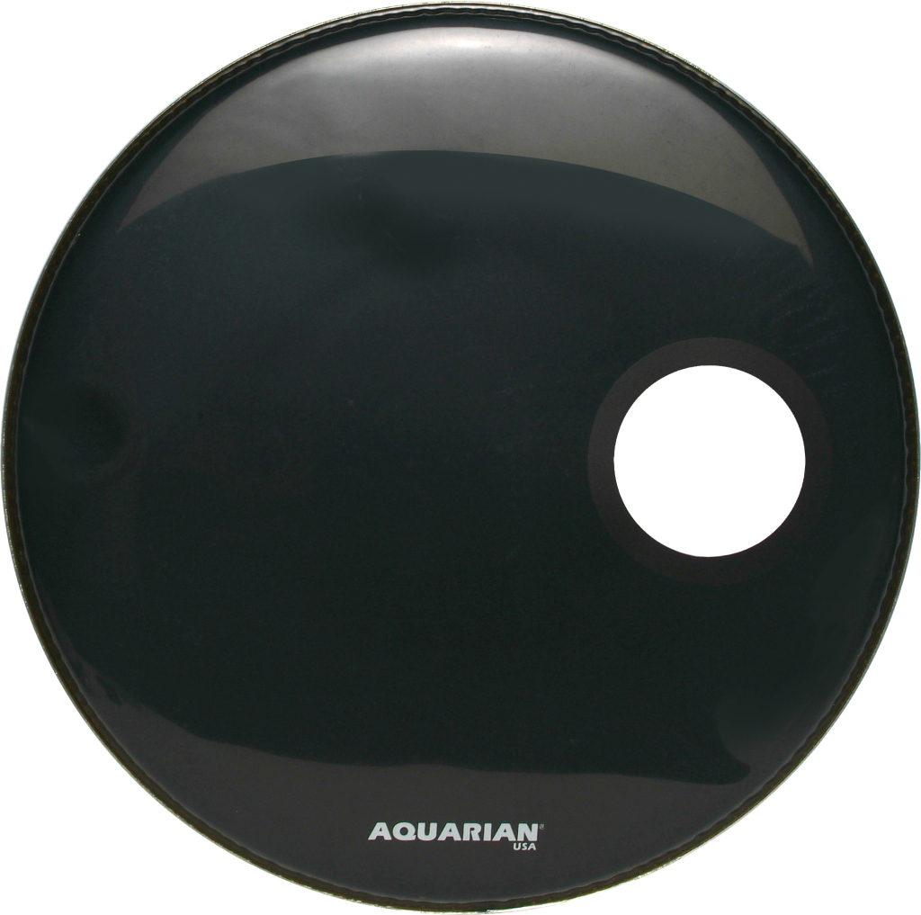 Aquarian Aquarian Regulator Bass Drumhead w/ Hole - Black (22 Inch)