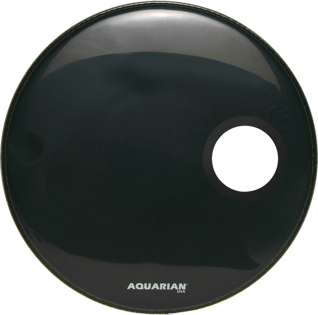 Aquarian Aquarian Regulator Bass Drumhead w/ Hole - Black (20 Inch)