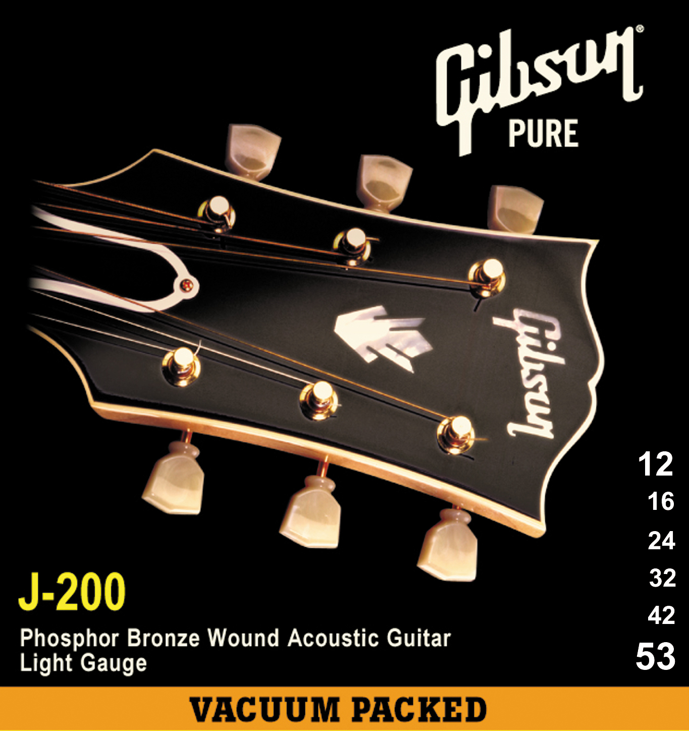 Gibson Gibson Phosphor Bronze J200 Acoustic Guitar Strings (12-53)