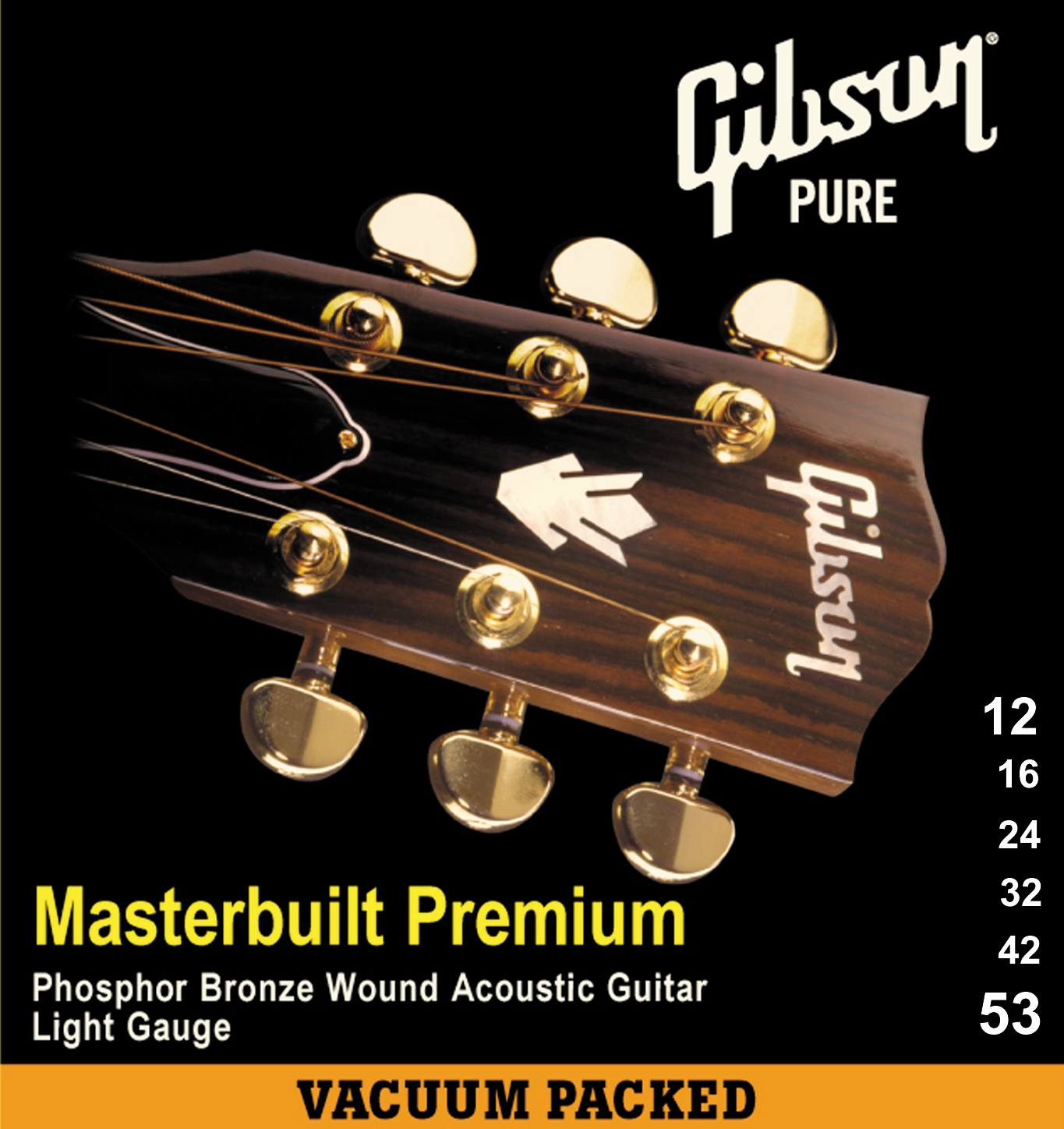 Gibson Gibson Masterbuilt Acoustic Guitar Strings, Phosphor Bronze (11-52)