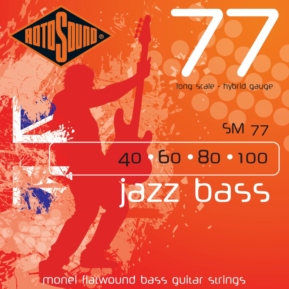 Rotosound Rotosound SM77 Jazz Bass Monel Flatwound Electric Bass Strings (40-100)