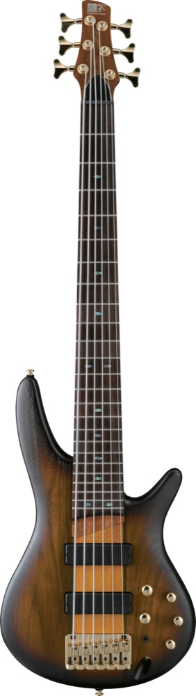 Ibanez Ibanez SR756 Electric Bass, 6-String - Flat Brown Sunburst