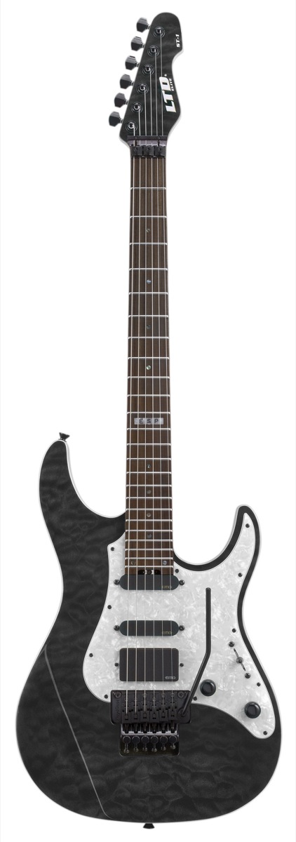 ESP ESP LTD Elite ST1 FR Electric Guitar (with Case), Rosewood - See Thru Black