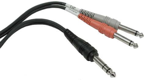 Hosa Hosa STP-20 Y Cable, Stereo 1/4 in. Phone to Two 1/4 in. Phone (6.6 Foot, 2 Meter)