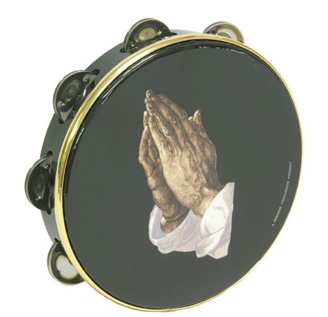 Remo Remo Religious Single Row Tambourine - Praying Hands (8 Inch)