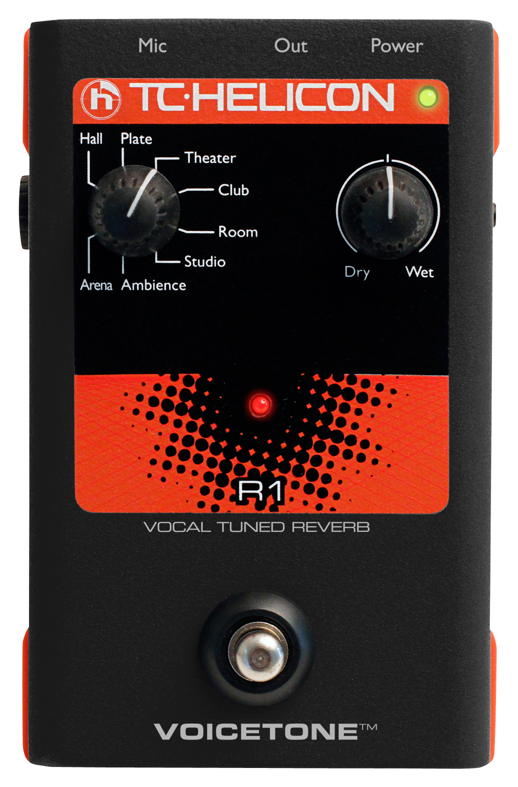 TC Electronic and TC-Helicon TC Helicon VoiceTone R1 Tuned Vocal Reverb Pedal