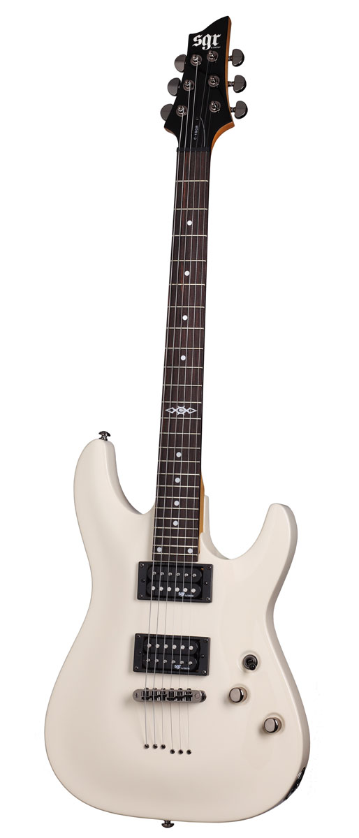 Schecter SGR by Schecter C1 Electric Guitar with Gig Bag - Gloss White