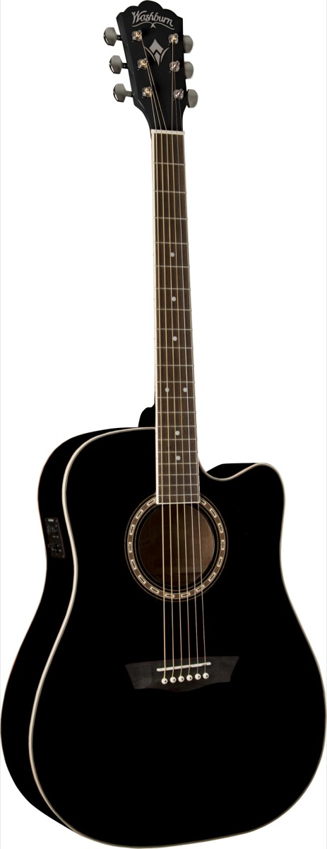 Washburn Washburn WD10CE Apprentice Series Acoustic-Electric Guitar - Black