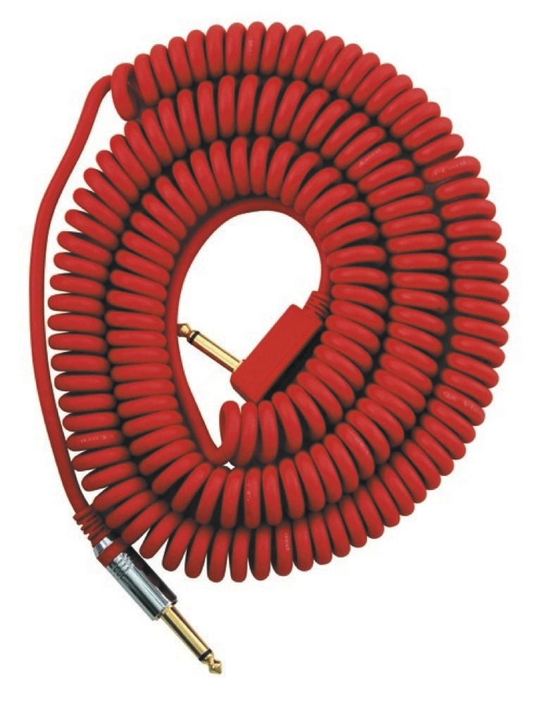 Vox VOX Multi-Gauge Coiled Instrument Cable - Red (9 Meters)