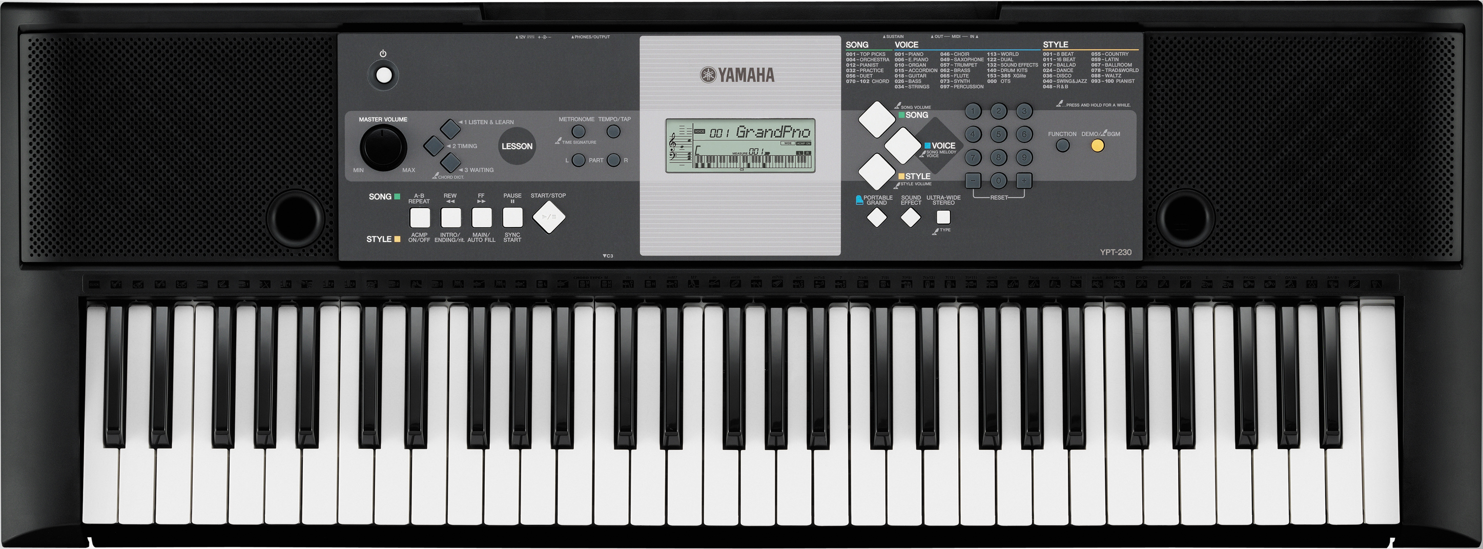 Yamaha Yamaha YPT-230 Portable Keyboard, 61-Key