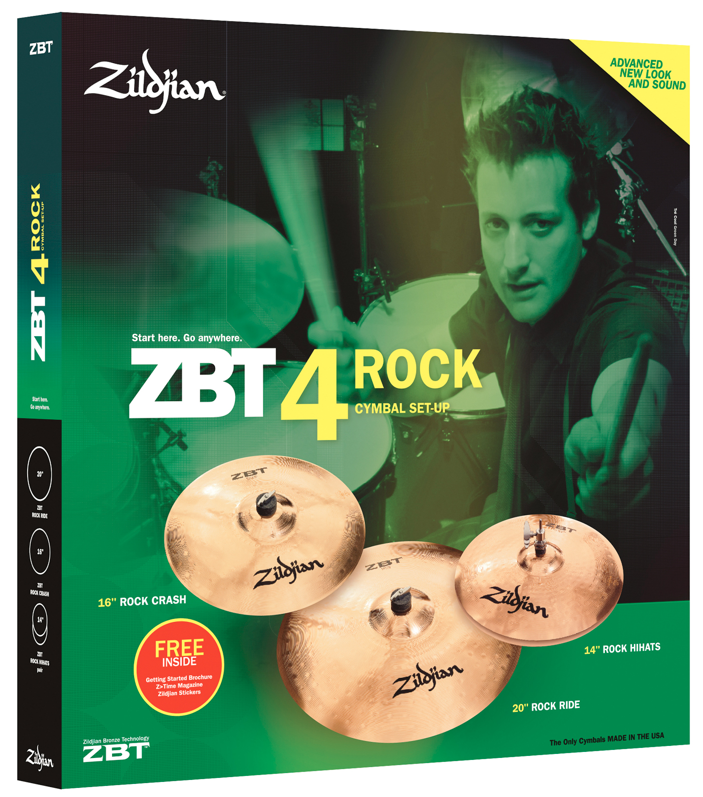 Zildjian Zildjian ZBT Hi-Hat/Crash/Ride Rock Cymbal Pack, 4-Piece