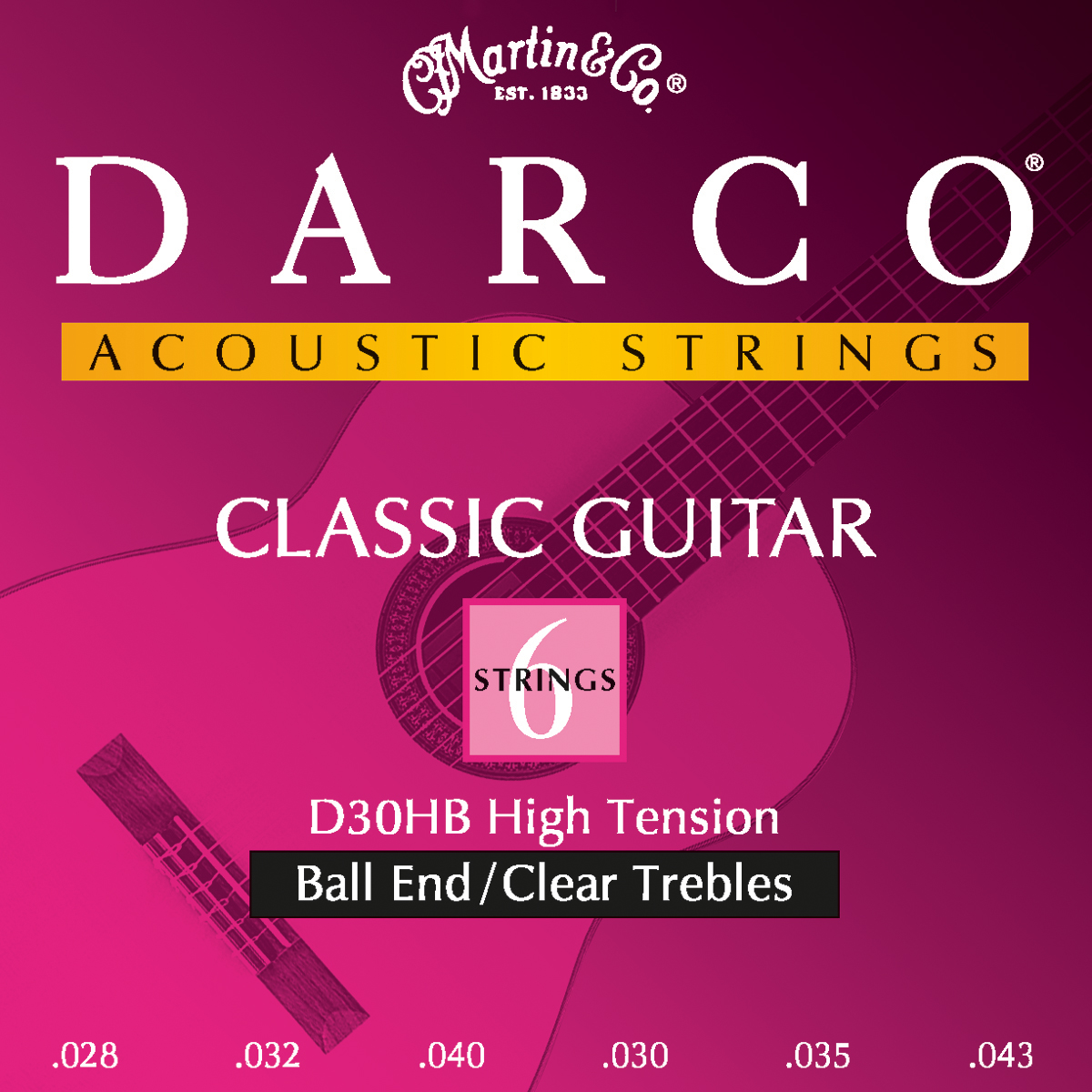 Martin Martin Darco Classical High Tension Acoustic Guitar Strings (28-43)