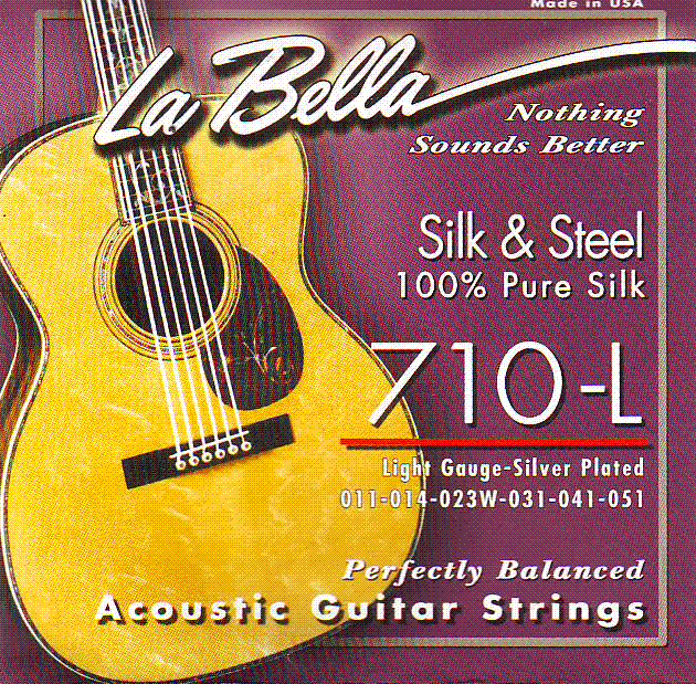 LaBella LaBella Acoustic Guitar Strings, Silk and Steel (11-51)