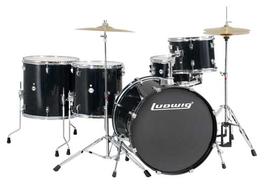 Ludwig Ludwig LC176 Accent Power Complete Drum Kit, 5-Piece - Black Sparkle