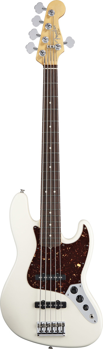 Fender Fender 2012 American Standard Jazz V Electric Bass, 5-String Rosewood Fingerboard with Case - Olympic White