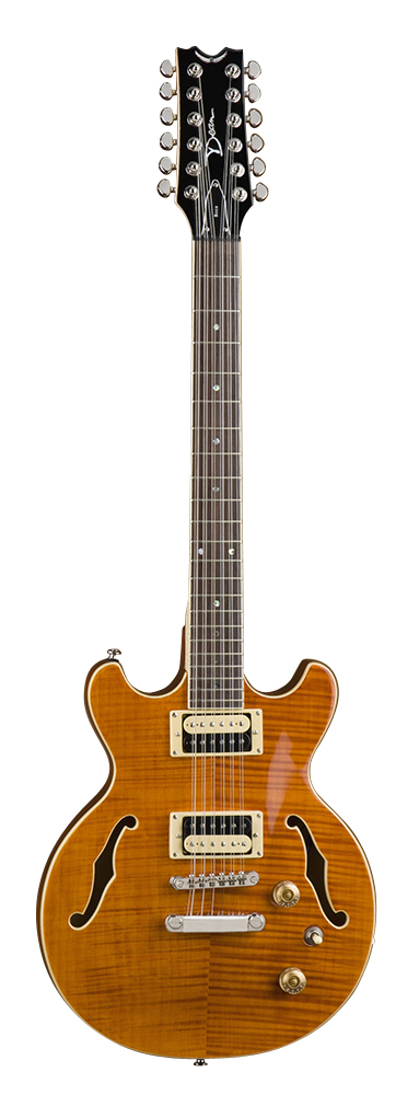 Dean Dean Boca 12-String Electric Guitar, Semi-Hollowbody - Transparent Amberburst