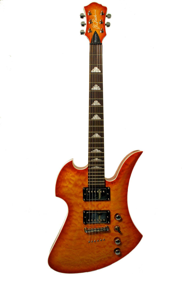 BC Rich B.C. Rich Masterpiece Mockingbird Flame-Maple Electric Guitar - Transparent Amber Burst