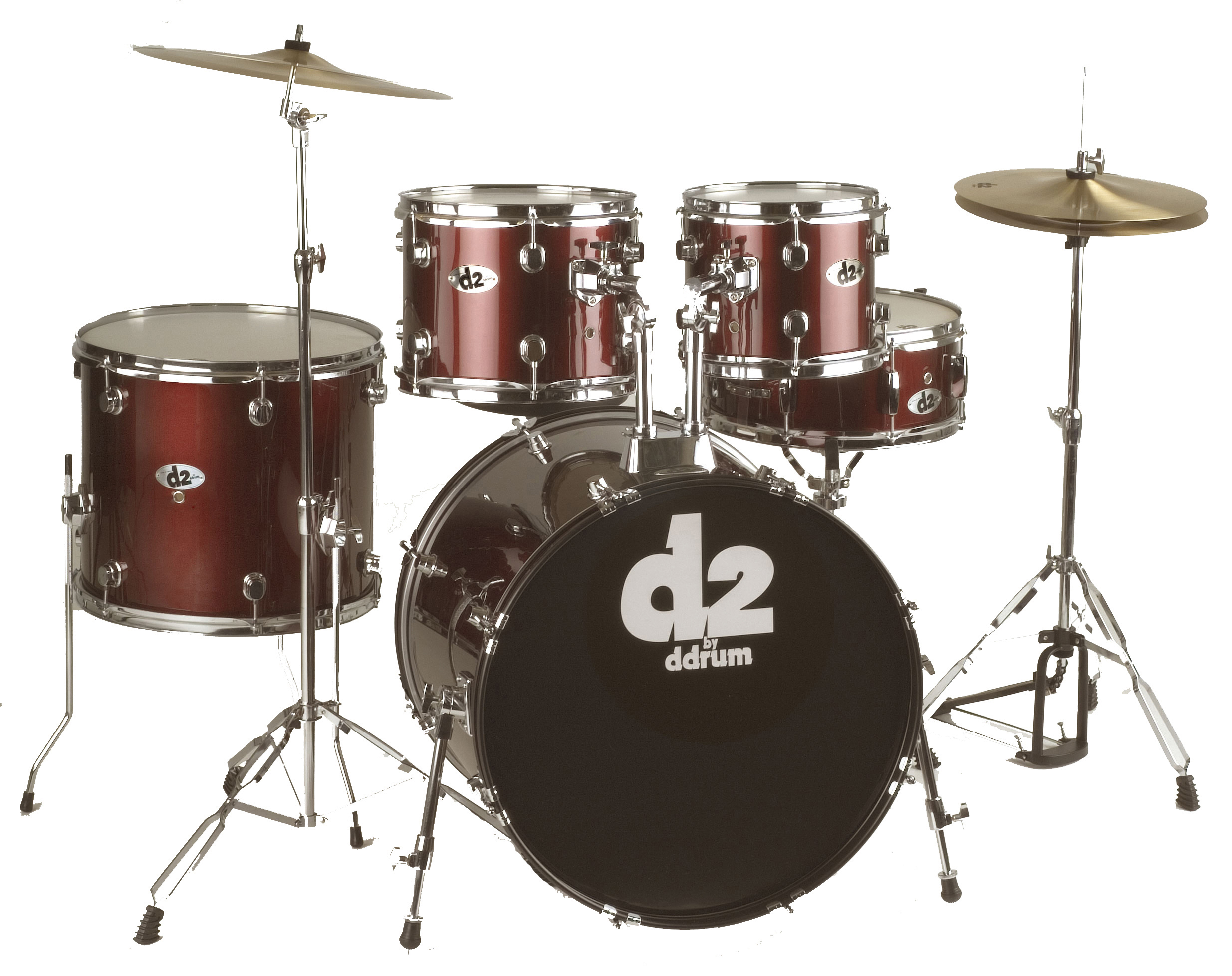 DDrum ddrum D2 Drum Kit with Phat Wrap, 5-Piece - Midnite Black