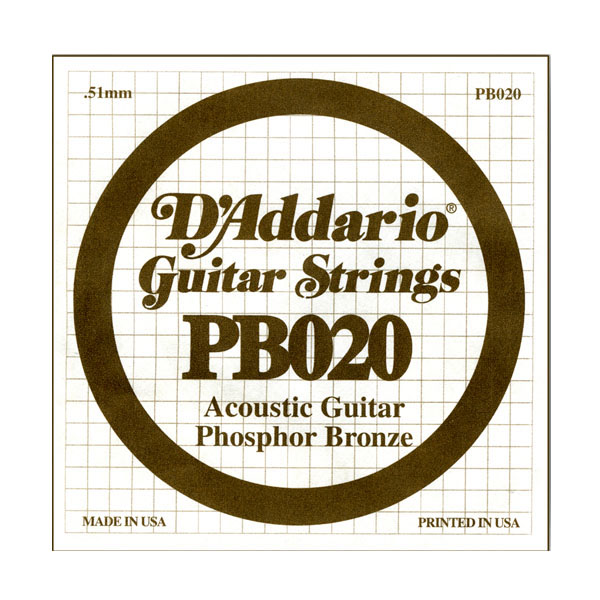 D'Addario D'Addario Phosphor Bronze Wound Acoustic Guitar String (.060)