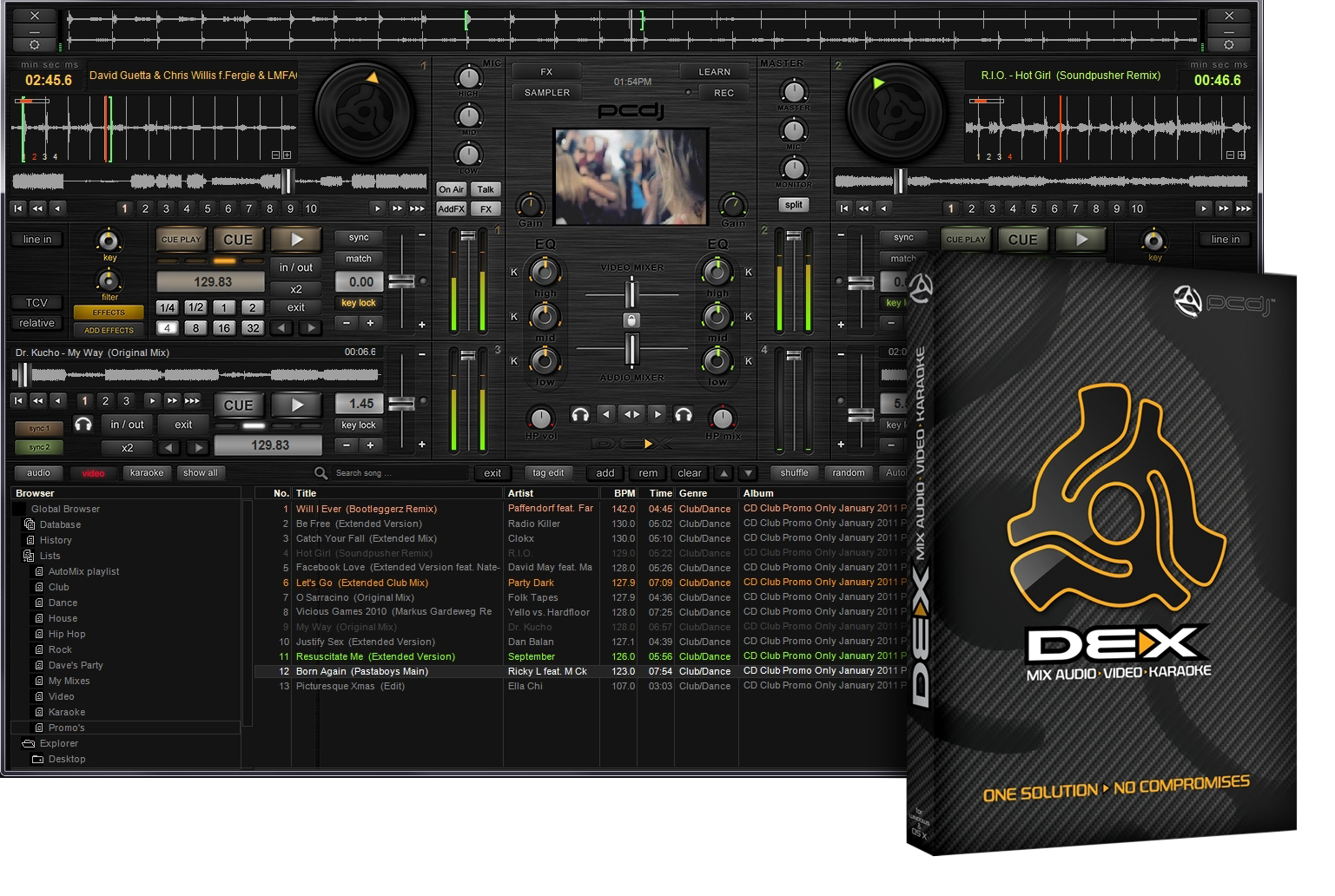 PCDJ Visiosonic PCDJ DEX Pro DJ Software, Mac and Windows