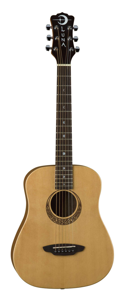 Luna Luna Muse Safari Acoustic Guitar, 3/4-Size - Spruce Top