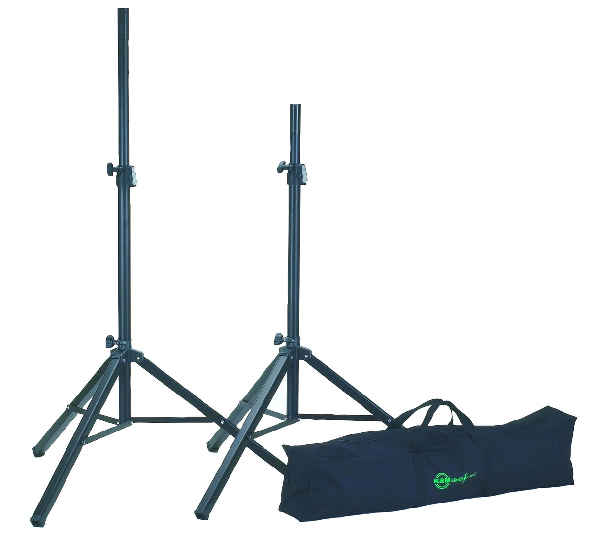 Konig & Meyer K&M 21451 Safe Lock Speaker Stands with Gig Bag - Black