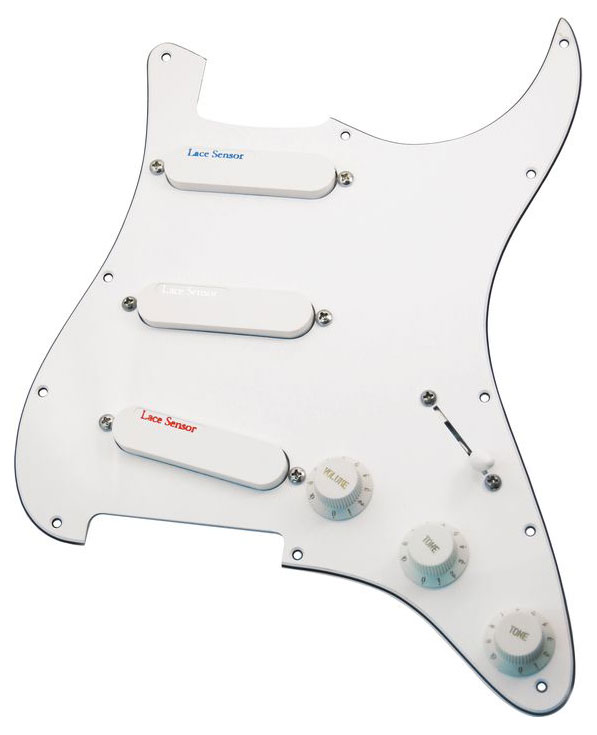 Lace Music Products Lace Sensor Blue Silver Red Loaded Pickguard Pickup Set