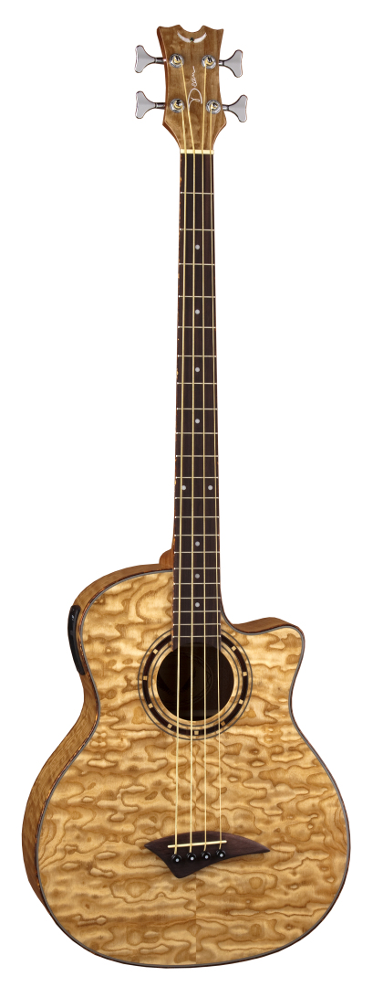 Dean Dean Exotica Quilt Ash Acoustic-Electric Bass with Aphex - Gloss Natural