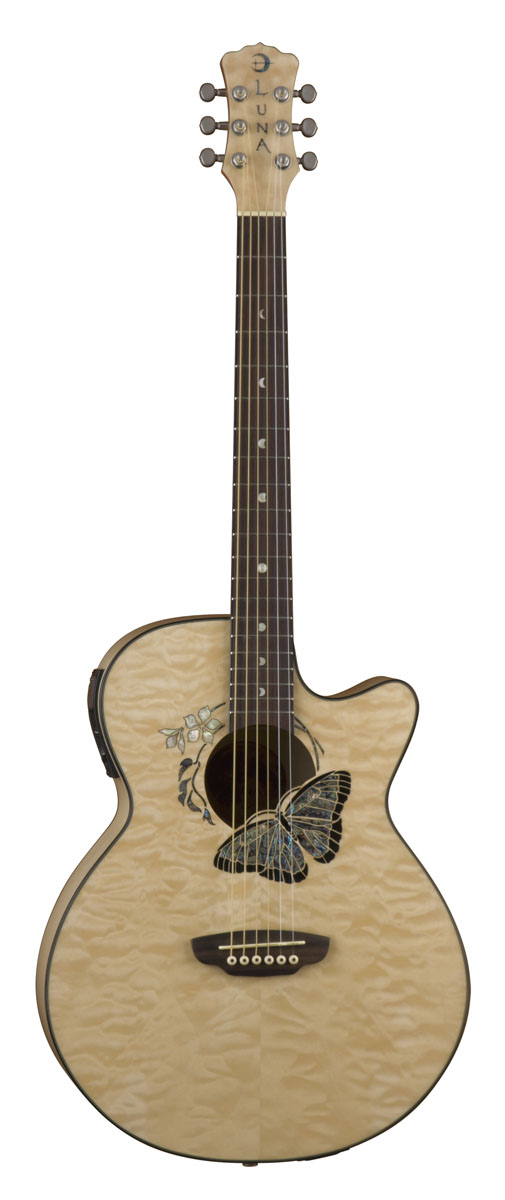 Luna Luna Butterfly Fauna Acoustic-Electric Guitar - Natural